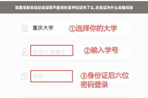 如果拿到本科毕业证就不能给补发学位证书了么,毕业证为什么会被扣掉