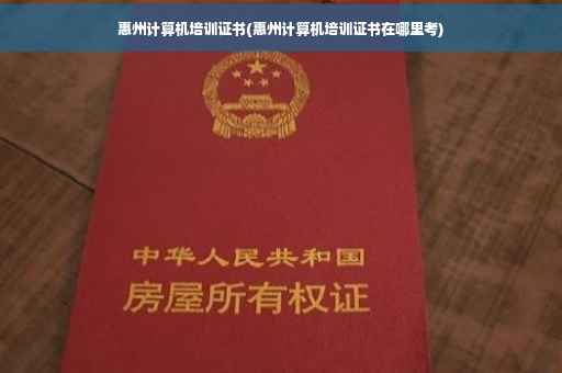 惠州计算机培训证书(惠州计算机培训证书在哪里考)
