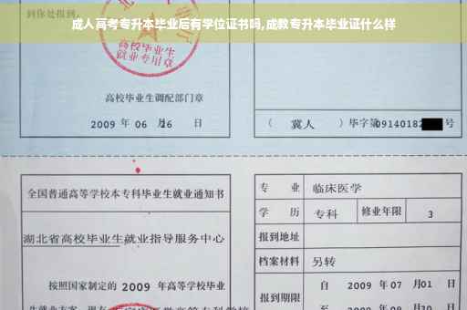 成人高考专升本毕业后有学位证书吗,成教专升本毕业证什么样