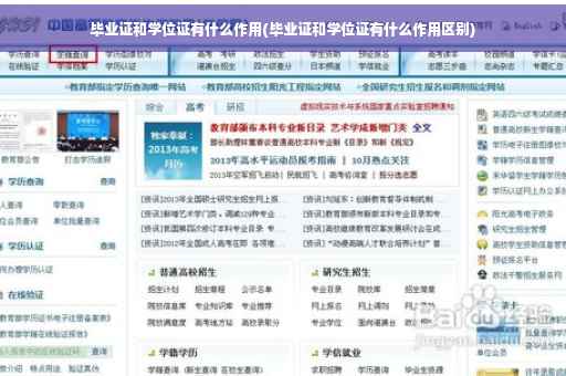 毕业证和学位证有什么作用(毕业证和学位证有什么作用区别)
