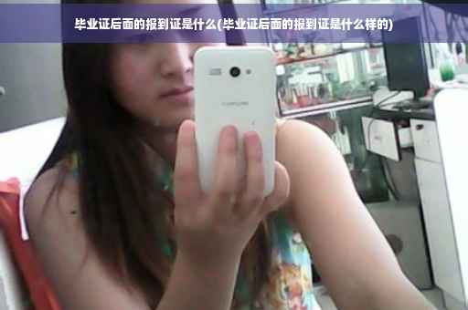 毕业证后面的报到证是什么(毕业证后面的报到证是什么样的)