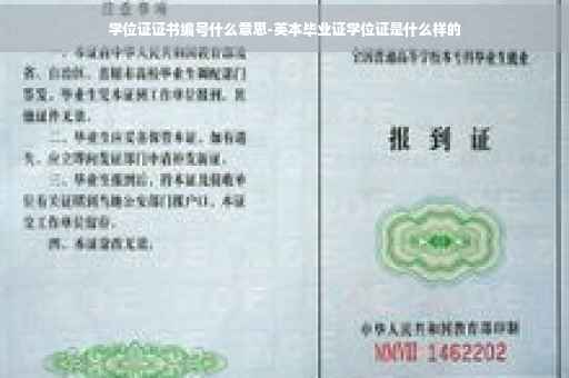 学位证证书编号什么意思-英本毕业证学位证是什么样的