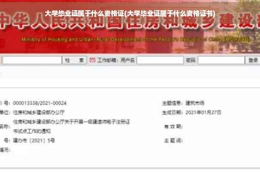 大学毕业证属于什么资格证(大学毕业证属于什么资格证书)