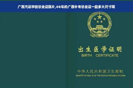 广西汽运学校毕业证图片,08年的广西中专毕业证一般多大尺寸呢