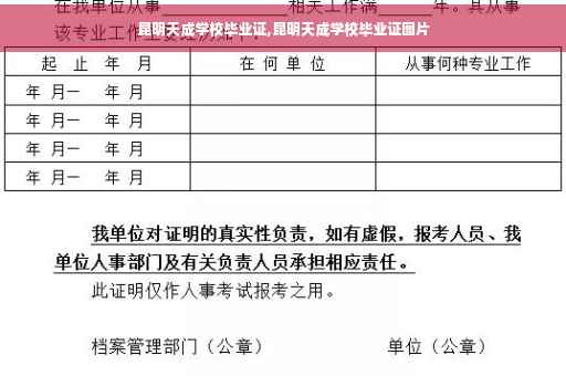 昆明天成学校毕业证,昆明天成学校毕业证图片