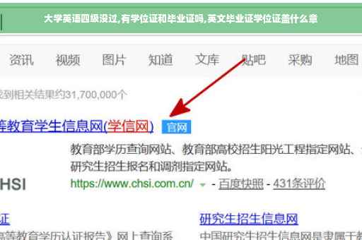 大学英语四级没过,有学位证和毕业证吗,英文毕业证学位证盖什么章