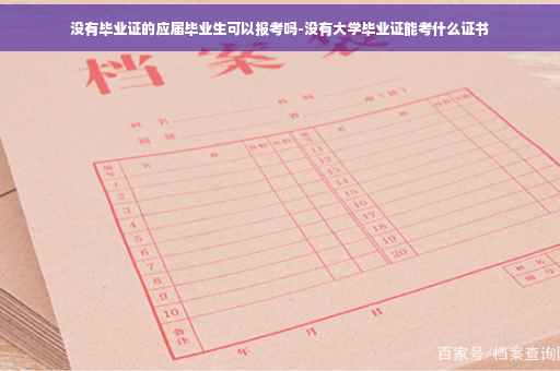 没有毕业证的应届毕业生可以报考吗-没有大学毕业证能考什么证书