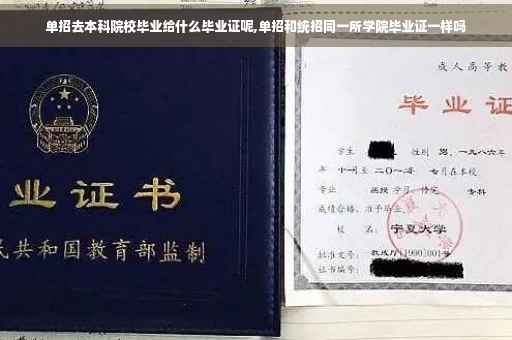 单招去本科院校毕业给什么毕业证呢,单招和统招同一所学院毕业证一样吗