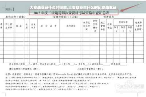 大专毕业证什么时候拿,大专毕业生什么时间发毕业证