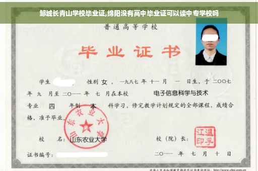 邹城长青山学校毕业证,绵阳没有高中毕业证可以读中专学校吗
