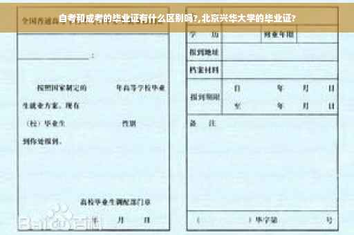 自考和成考的毕业证有什么区别吗?,北京兴华大学的毕业证?