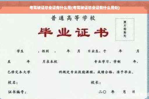 考驾驶证毕业证有什么用(考驾驶证毕业证有什么用处)