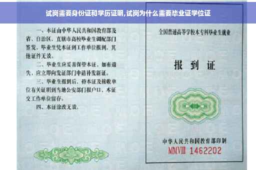 试岗需要身份证和学历证明,试岗为什么需要毕业证学位证