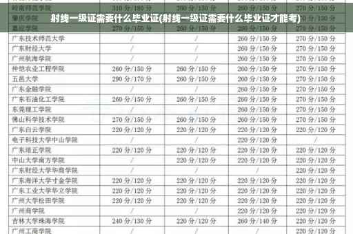 射线一级证需要什么毕业证(射线一级证需要什么毕业证才能考)