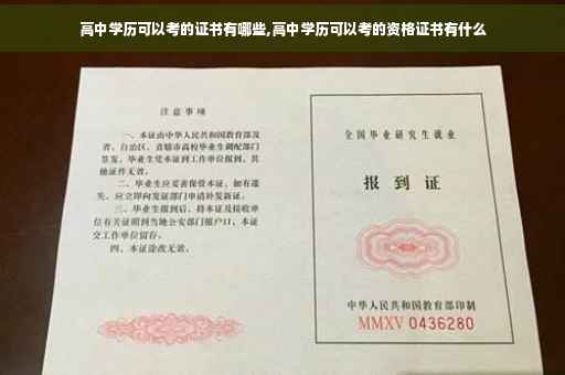 高中学历可以考的证书有哪些,高中学历可以考的资格证书有什么