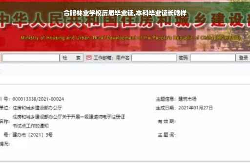 合肥林业学校历届毕业证,本科毕业证长啥样