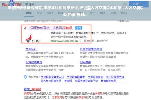 学校把毕业证寄回来,学校又让回寄毕业证,还说盖人才交流中心的章 , 人才交流中心 档案 报到...