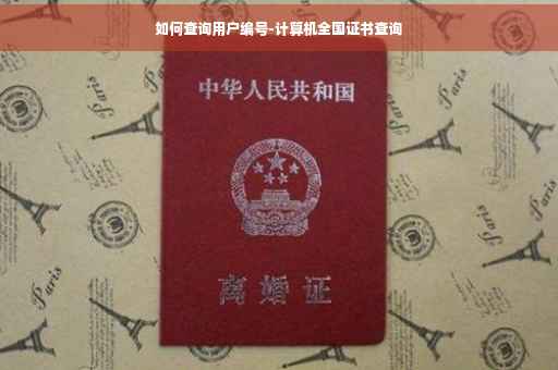如何查询用户编号-计算机全国证书查询