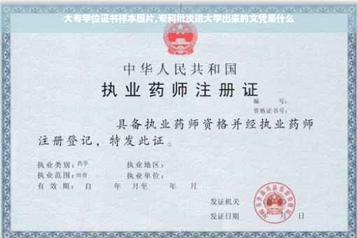 大专学位证书样本图片,专科批次进大学出来的文凭是什么