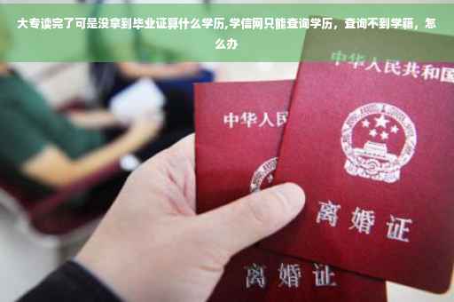 大专读完了可是没拿到毕业证算什么学历,学信网只能查询学历，查询不到学籍，怎么办