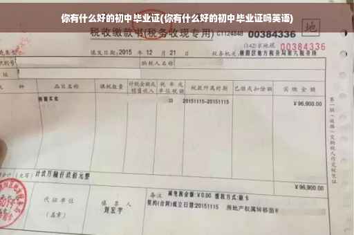 你有什么好的初中毕业证(你有什么好的初中毕业证吗英语)