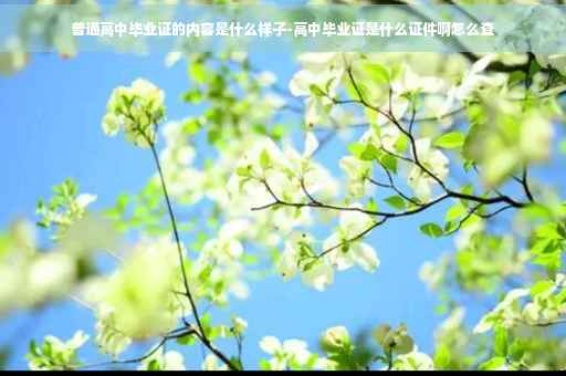 普通高中毕业证的内容是什么样子-高中毕业证是什么证件啊怎么查