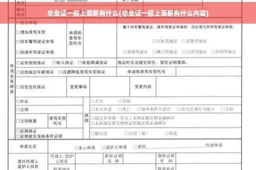 毕业证一般上面都有什么(毕业证一般上面都有什么内容)