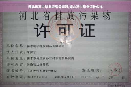 湖北省高中毕业证编号规则,湖北高中毕业证什么样