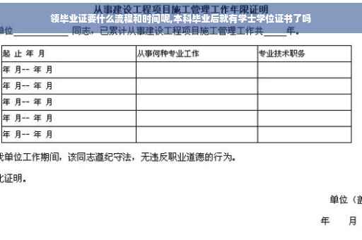 领毕业证要什么流程和时间呢,本科毕业后就有学士学位证书了吗