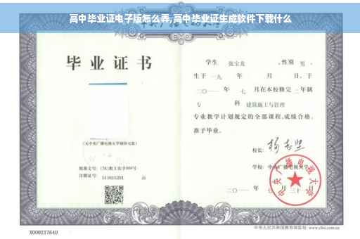 高中毕业证电子版怎么弄,高中毕业证生成软件下载什么
