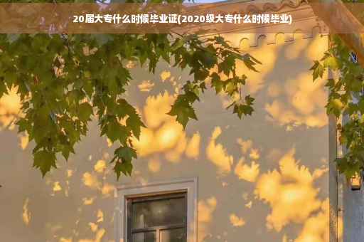 20届大专什么时候毕业证(2020级大专什么时候毕业)