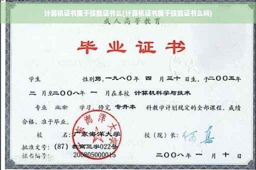 计算机证书属于技能证书么(计算机证书属于技能证书么吗)