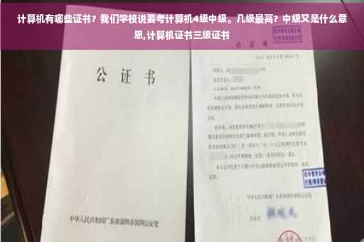 计算机有哪些证书？我们学校说要考计算机4级中级。几级最高？中级又是什么意思,计算机证书三级证书
