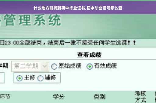 什么地方能找到初中毕业证书,初中毕业证号怎么查
