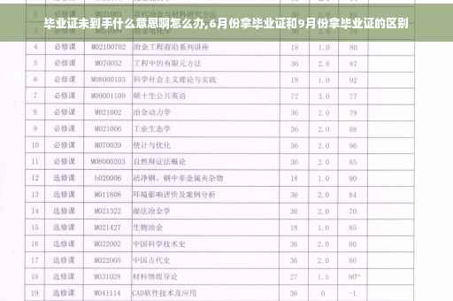 毕业证未到手什么意思啊怎么办,6月份拿毕业证和9月份拿毕业证的区别