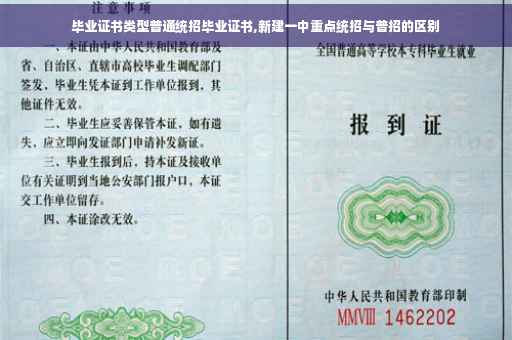 毕业证书类型普通统招毕业证书,新建一中重点统招与普招的区别