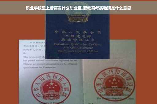 职业学校里上普高发什么毕业证,职教高考实验班是什么意思