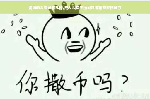 我国的大专证有几种,成人大专学历可以考哪些资格证书