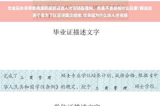 毕业后必须拿着档案和报到证去人才市场报道吗，如果不去会有什么后果?据说这两个是为了以后进国企或者,毕业证为什么送人才市场