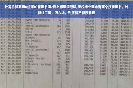 计算机和英语B统考的有证书吗?要上哪里领取呢,学校毕业要求有两个技能证书，计算机二级，四六级，到底算不算技能证