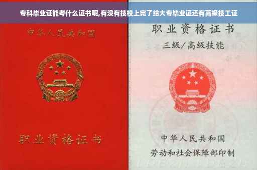 专科毕业证能考什么证书呢,有没有技校上完了给大专毕业证还有高级技工证