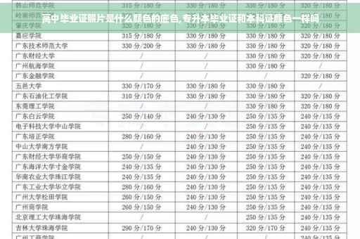 高中毕业证照片是什么颜色的底色,专升本毕业证和本科证颜色一样吗
