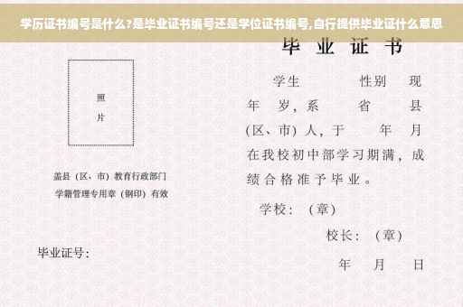 学历证书编号是什么?是毕业证书编号还是学位证书编号,自行提供毕业证什么意思
