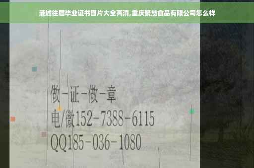 港城往届毕业证书图片大全高清,重庆聚慧食品有限公司怎么样