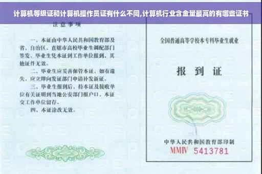 计算机等级证和计算机操作员证有什么不同,计算机行业含金量最高的有哪些证书