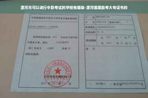 漯河市可以进行中职考试的学校有哪些-漯河哪里能考大专证书的