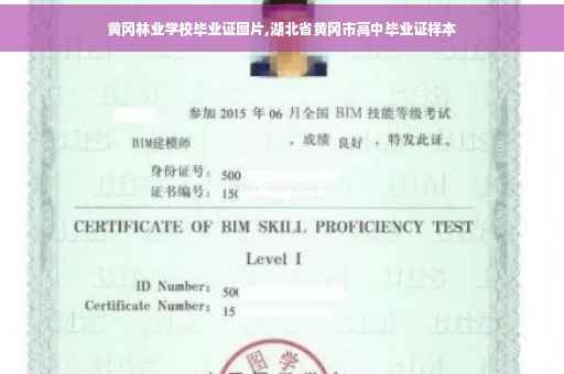 黄冈林业学校毕业证图片,湖北省黄冈市高中毕业证样本