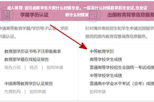 成人教育-请问成教学生大概什么时候毕业。一般是什么时候能拿到毕业证,毕业证都什么时候发