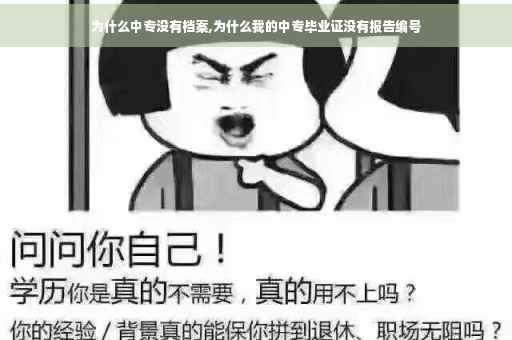为什么中专没有档案,为什么我的中专毕业证没有报告编号