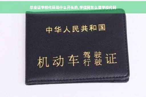 毕业证学校代码是什么开头的,学信网怎么查学校代码